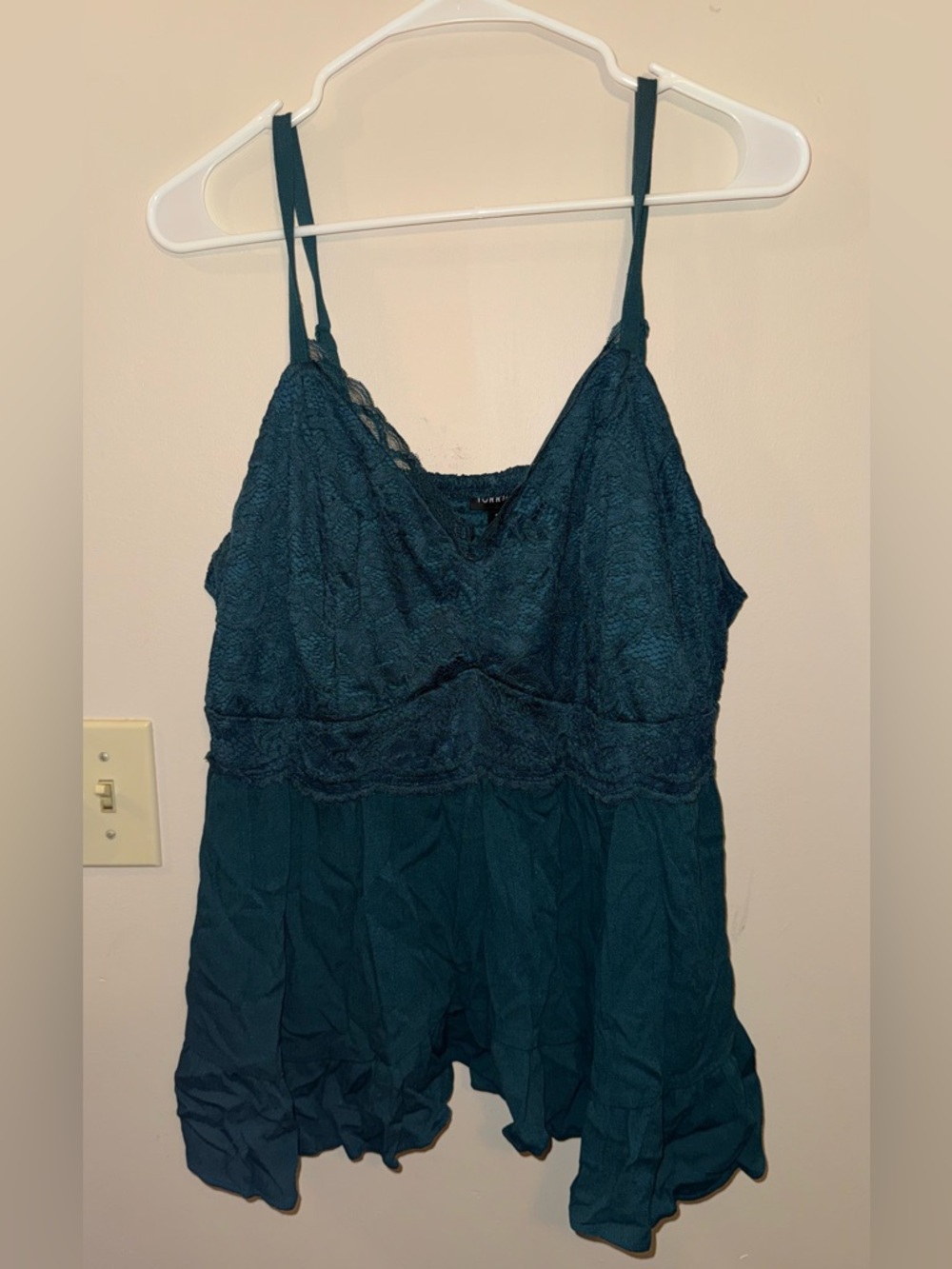 torrid Deep Teal Lace Detail Tank